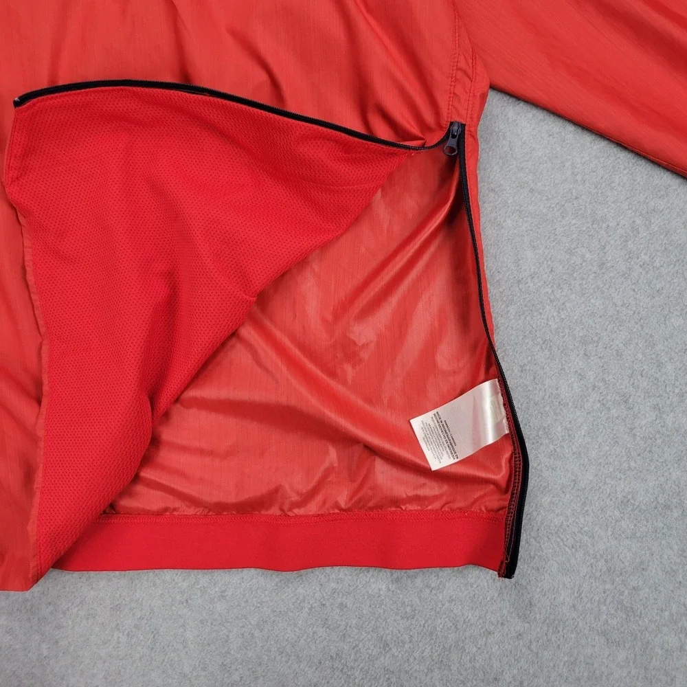 Nike New England Patriots Windbreaker Mens Large Red NFL Quarter Zip‎